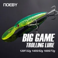 Señuelos de pesca NOEBY Trolling Minnow 120mm flotante 140mm 160mm Wobblers de hundimiento lento cebo Artificial para señuelo de pesca de lubina