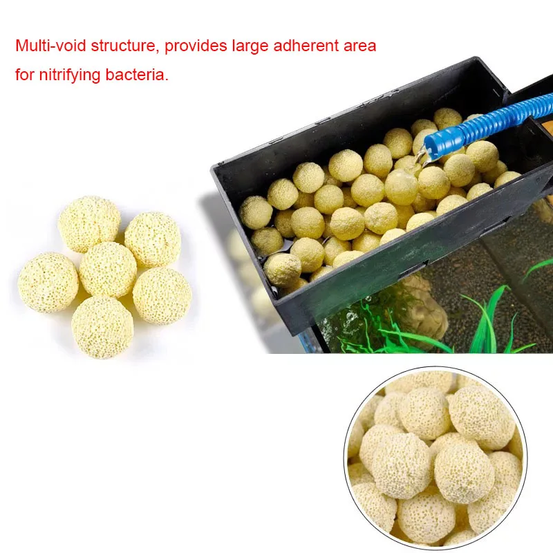 20pcs Biochemical Aquarium Filter Media Ceramic Ball Media Nitrifying Bacteriar Aquarium Water Cleaner Fish Tank Accessories