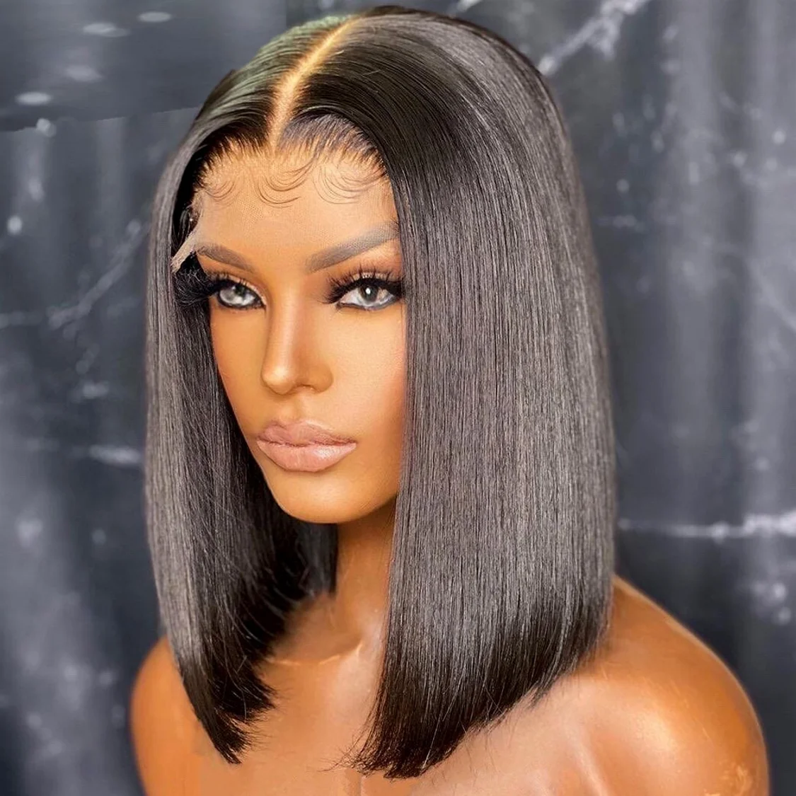 Short Bob Wigs Human Hair Straight 13x4 Lace Frontal Wigs 4x4 Lace Closure Wigs Pre Plucked For Women