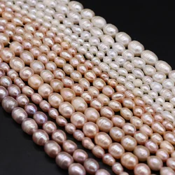 Natural Freshwater Pearl Beads Rice Shape 100% Real Pearls Exquisite Bead For Jewelry Making DIY Women Bracelet Necklace Earring
