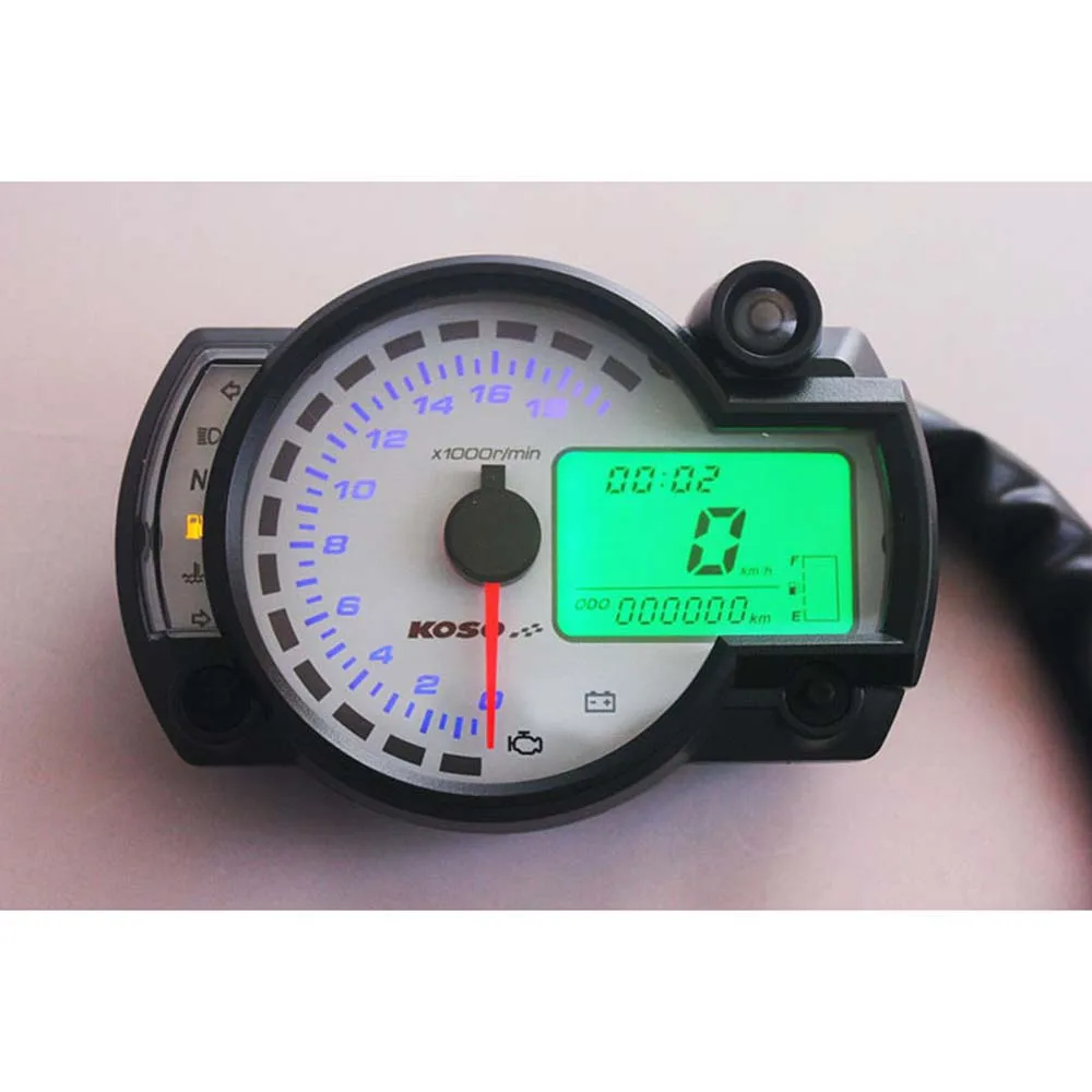 Motorcycle Digital Light LCD Speedometer 18000rpm Odometer Tachometer Speed Sensor 7-color Display Oil Level Meter Modern 299KMH
