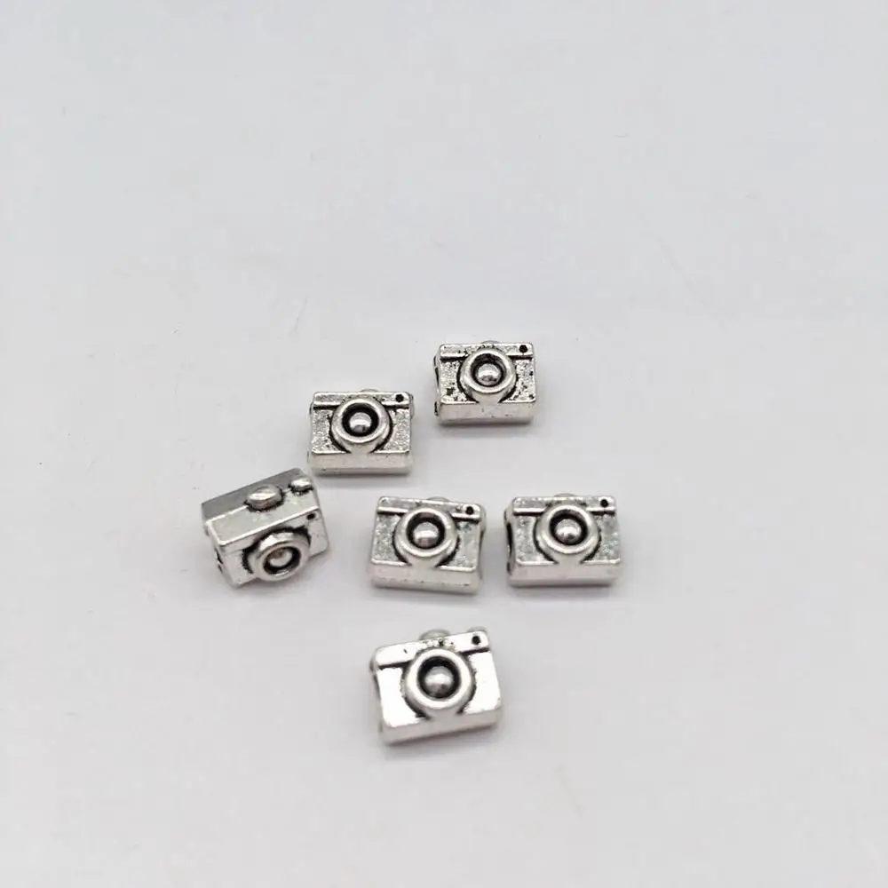 13 pcs camera Charms Antique silver Color camera big hole bead Pendants Making DIY Handmade Bracelet Tibetan Finding Jewelry