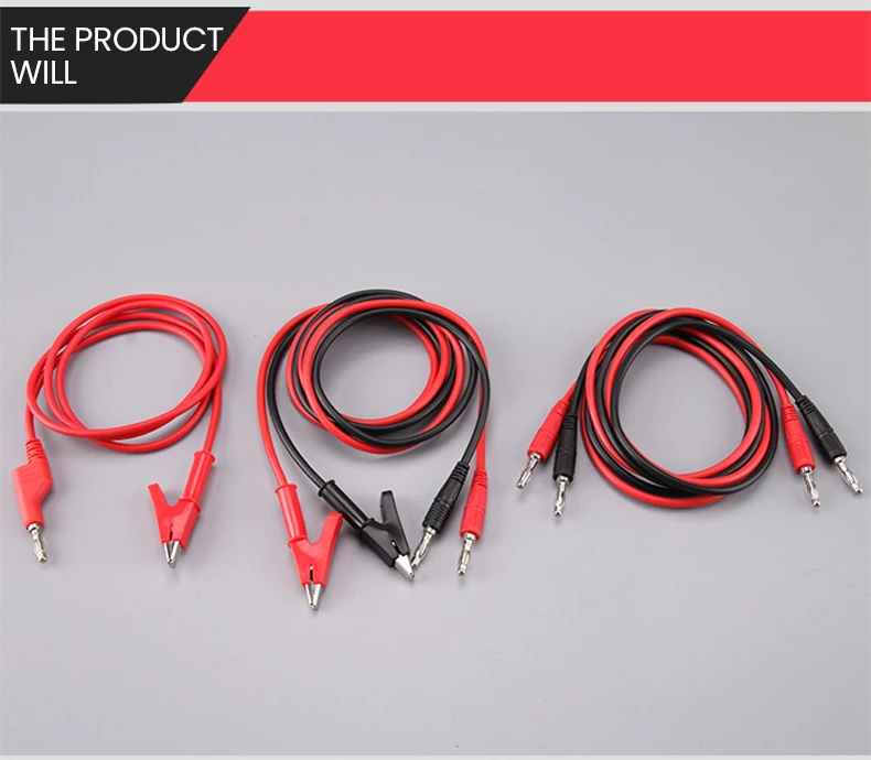 A-BF Power Test Line Double Head Banana Plug to Fish ClipTesting Cable High Voltage Test DC Power Supply Alligator Clips Test