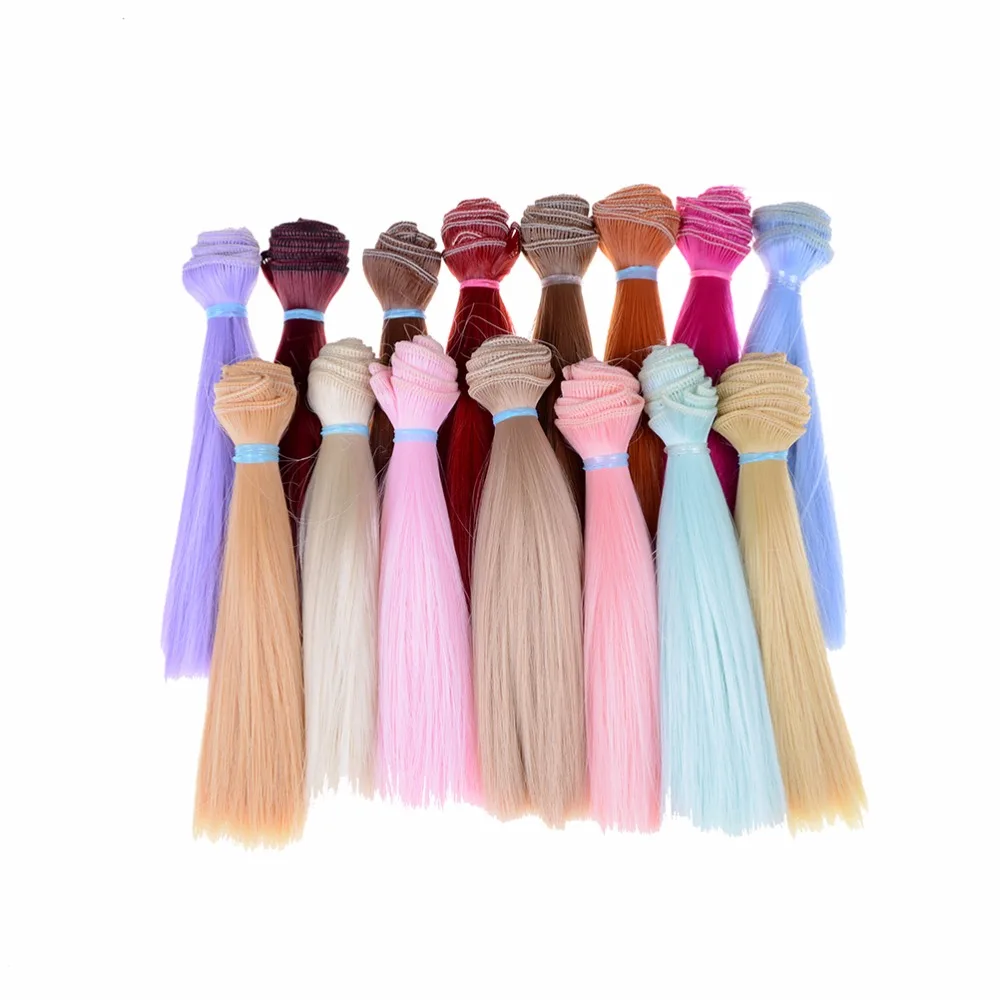 Nuovi capelli lunghi per bambole da 15 cm materiale ad alta temperatura colore naturale spessa BJD parrucche per capelli lisci multicolori accessori per bambole