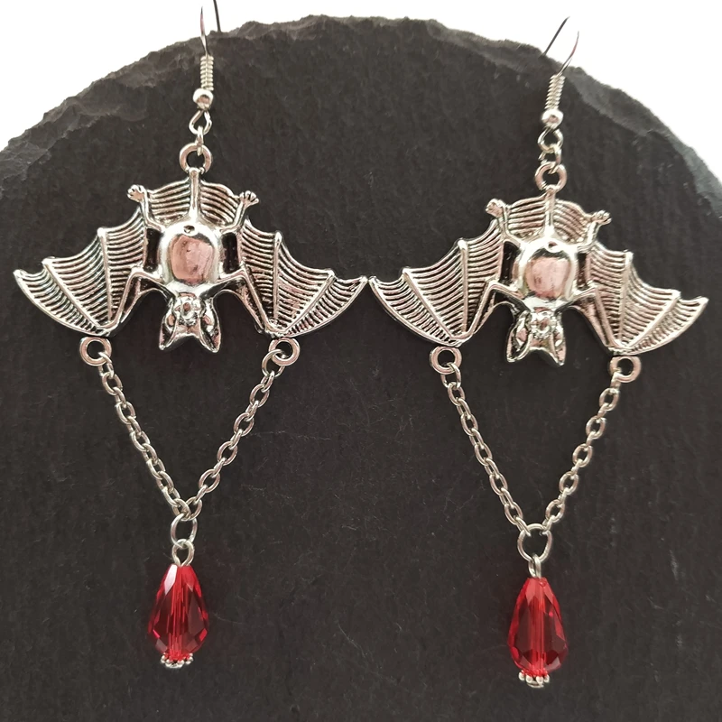 Christmas Halloween Gift Punk Steamed  Bat Dangle Earrings Fashion Jewelry Accessories Earrings for Women Mujer