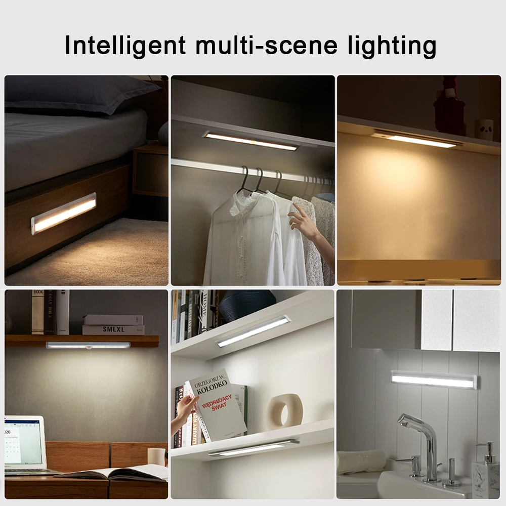 Pir sensor de movimento led luz noturna sem fio 10leds aaabattery armário luzes led sob a luz do armário para casa armário guarda-roupa