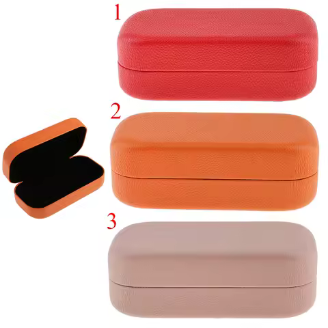 Leather Large Hard Clamshell Sunglasses Eyeglass Spectacle Eyewear Case Box Protable Cartoon Glasses Box Hard Eye Glasses Case