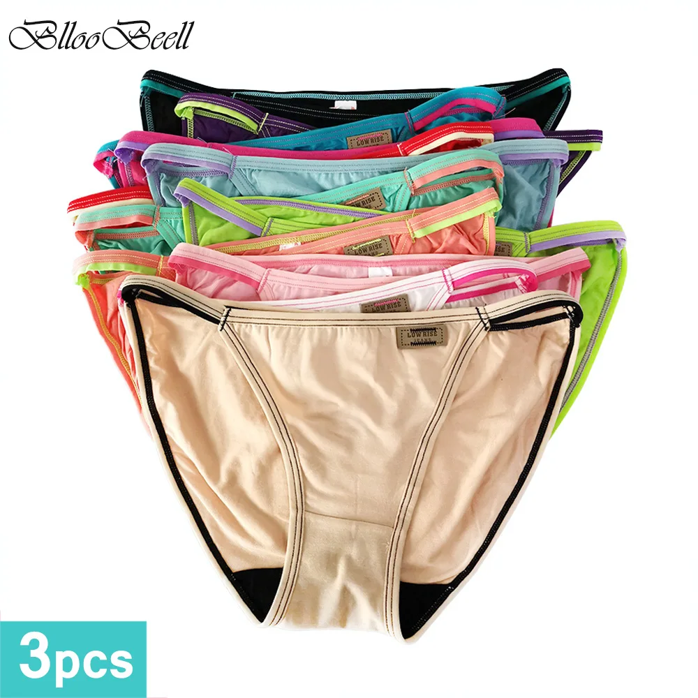 

Hot Sale 3pcs Low Waist Women's Underwear Sexy Modal Panties Seamless Briefs Antibacterial Girl Thongs Soft Ladies Lingerie