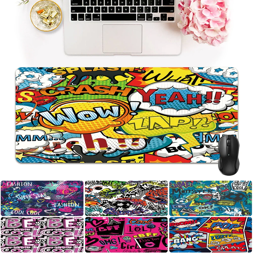 

Gaming Mouse Pad Computer Mousepad Graffiti Pattern Large Mouse Pad Gamer XL Mouse Carpet Big Mouse Pad Laptop Mouse Mat