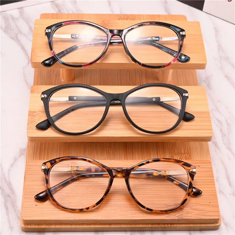 

Rockjoy Cat Eye Reading Glasses Women Diopter Eyeglasses Frame Flower Leopard Eyeglasses Frame Female Anti Blue Light +100 125
