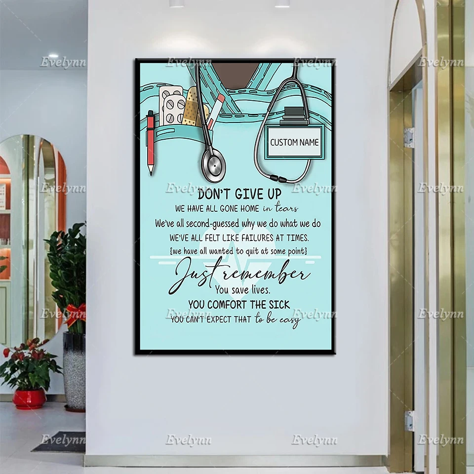 Personalized Nurse Poster | Just Remember You Save Lives Canvas, Nurse's Gift, Proud Nurses, Wall Art Modern Home Decor Prints