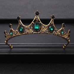 Vintage Green Rhinestones Crystal Wedding Crown Bridal tiara Headpiece Jewelry Hair ornament Wedding Hair Jewelry Bridal Crown