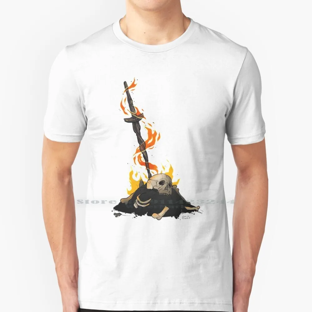 Darksouls Bonfire T Shirt Cotton 6XL Bloodborne Gaming Video Games Dark Souls 2 Videogame White Black Bones Dark Souls 3 Demons