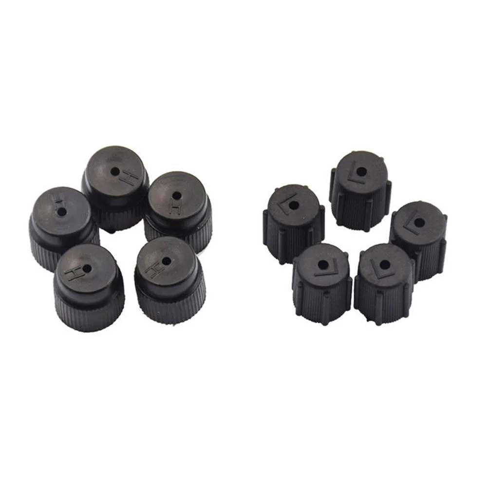 10pcs Universal Black AC Charging Port Service Caps R134a 13mm 16mm High Low Side Caps A/C Charging Port Dust Cap Accessories