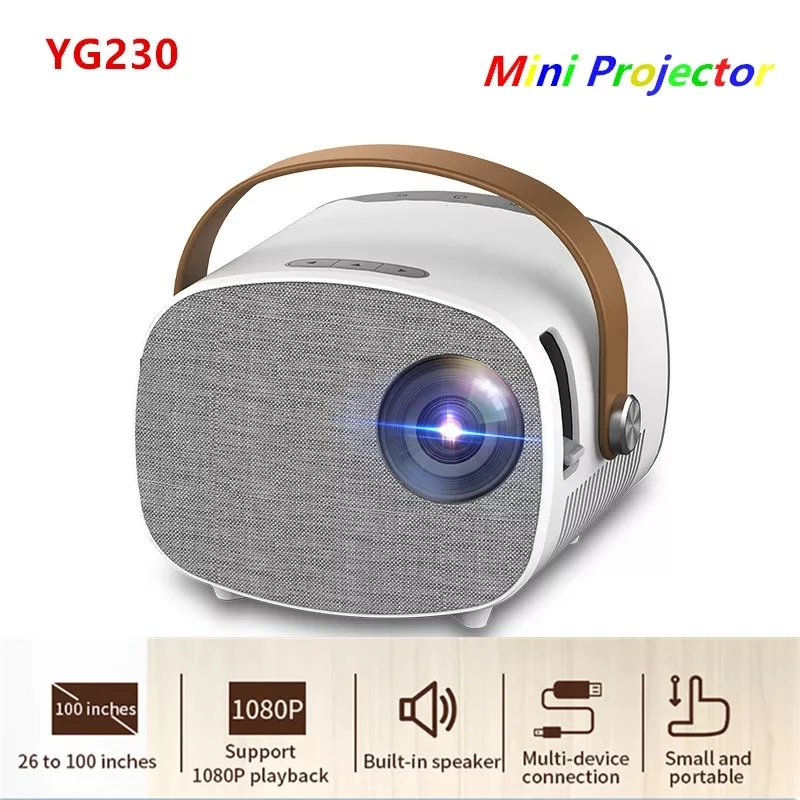 

NEW YG230 Mini Projector Full HD 1080P Supported 100'' Display Screen Built-in speaker Home Theater Video Movies Projector