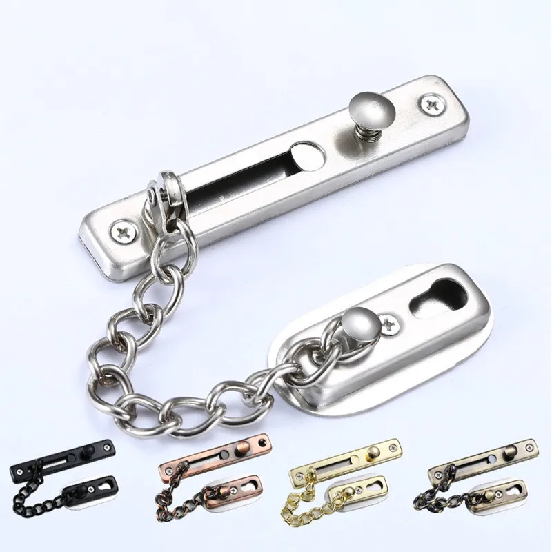 1pcs Stainless Steel Security Door Chain Lock for Hotel Guesthouse Living room Bedroom Anti-theft Door Bolts Latch Home Hardware