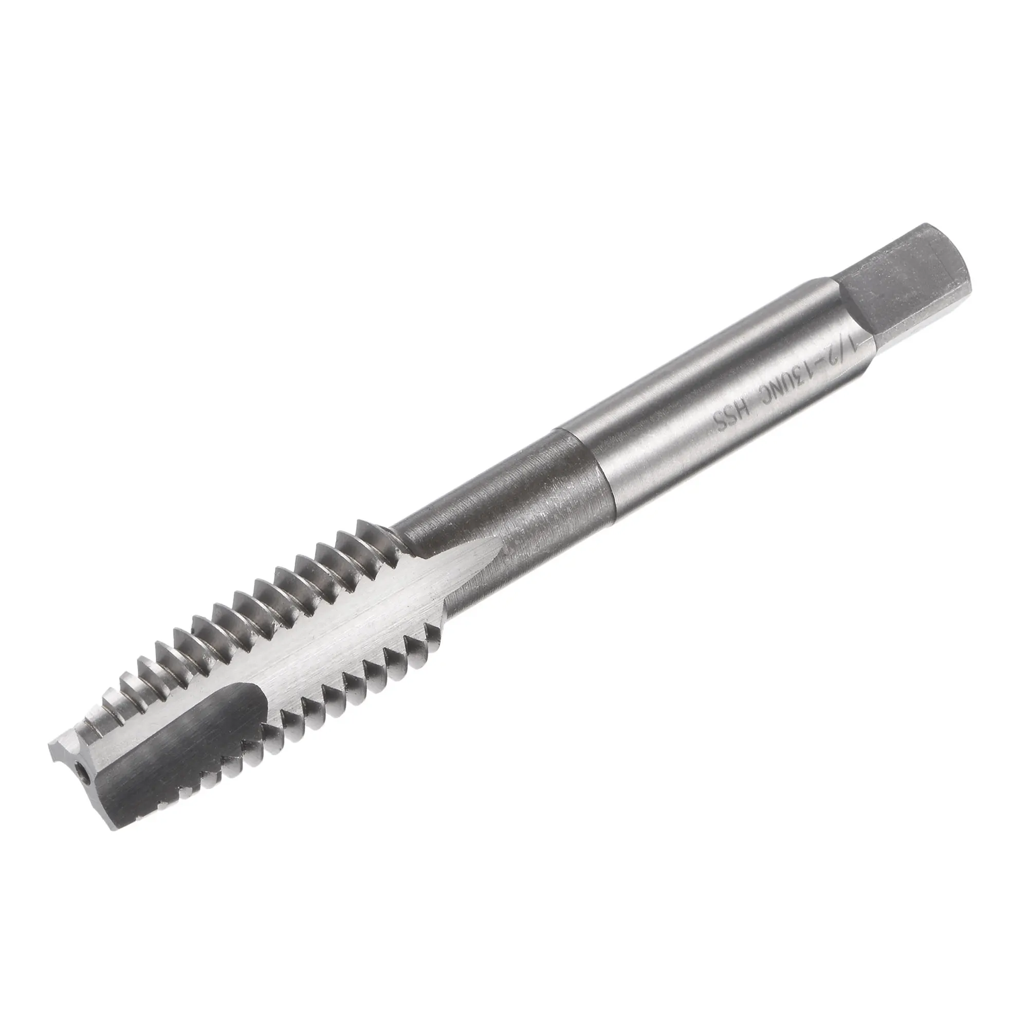 

Uxcell Spiral Point Threading Tap 1/2-13 UNC, HSS (High Speed Steel) Machine Thread Screw Tap 3 Straight Flutes Uncoated Tap