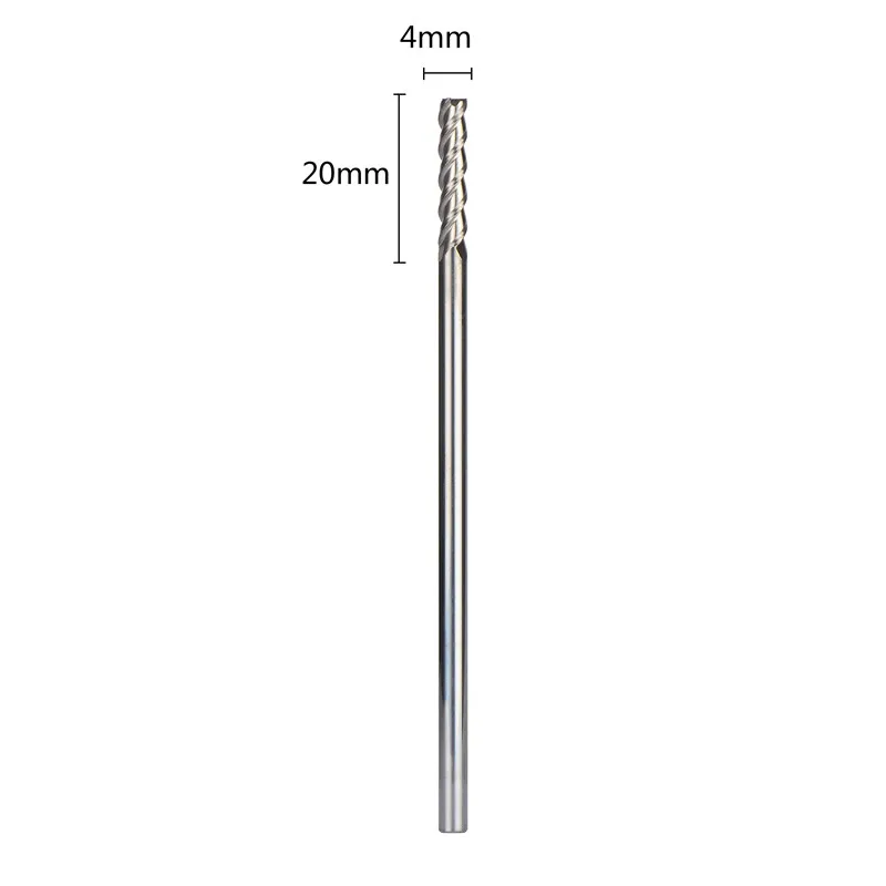 

Вольфрамовые стальные концевые фрезы 5 шт./D4-4-100 фрезы для алюминиевых станков с ЧПУ 3-флейтовые концевые фрезы, алюминиевые композитные
