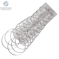 SOMESOOR Big Circle Punk Hoops Earrings Set Round Oversized Fashion Ear Clip Loops Jewelry For Women Girls Gifts 12 Pairs/lot