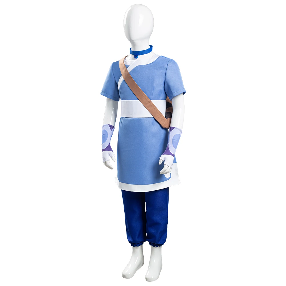 Avatar the Last airdoblador Katara, traje de Cosplay para niños, trajes completos de Carnaval de Halloween