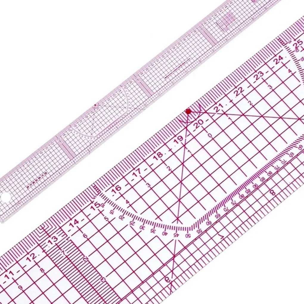 ZHUTING Nähen Schneider Zubehör 55cm Shared Doppel Seite Metric Gerade Lineal Transparent