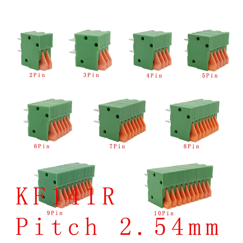 10Pcs Pitch 2.54mm KF141R KF141V PCB Terminal Block Connector Right Angle /Straight Terminals 2P/3P/4P/5P/6P/7P/8P/9P/10 Pin