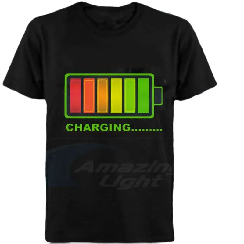 Amazing Light Sound Activated Light Up Rave Shirt for Bar Rock Disco With DC3V Inverter