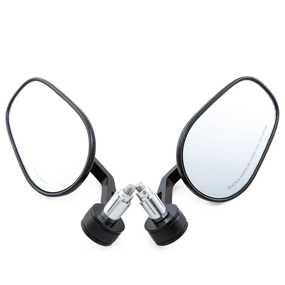 دراجة نارية مرآة شريط نهاية مرآة الرؤية الخلفية 7/8 "المقود للتجول كروزر المروحية مقهى المتسابق المقتفي الرياضة الشارع عارية الدراجة #2