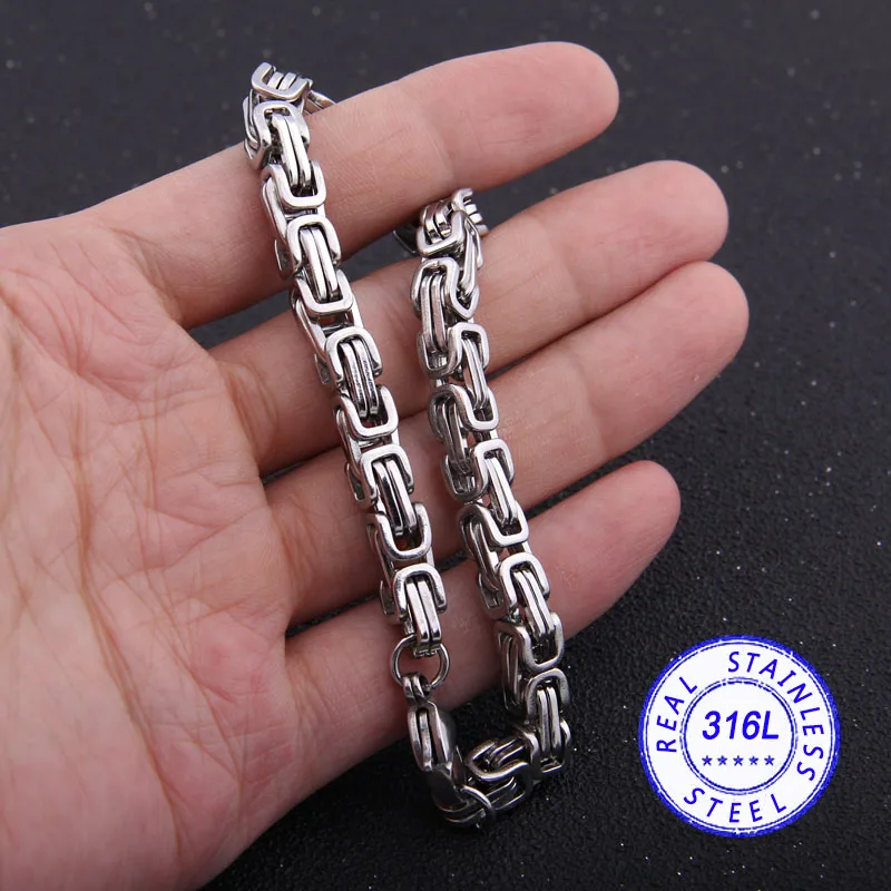 Yage Stainless Steel bracelets Link Byzantine Chain Bracelet For MENS Jewelry Fashion Good quality