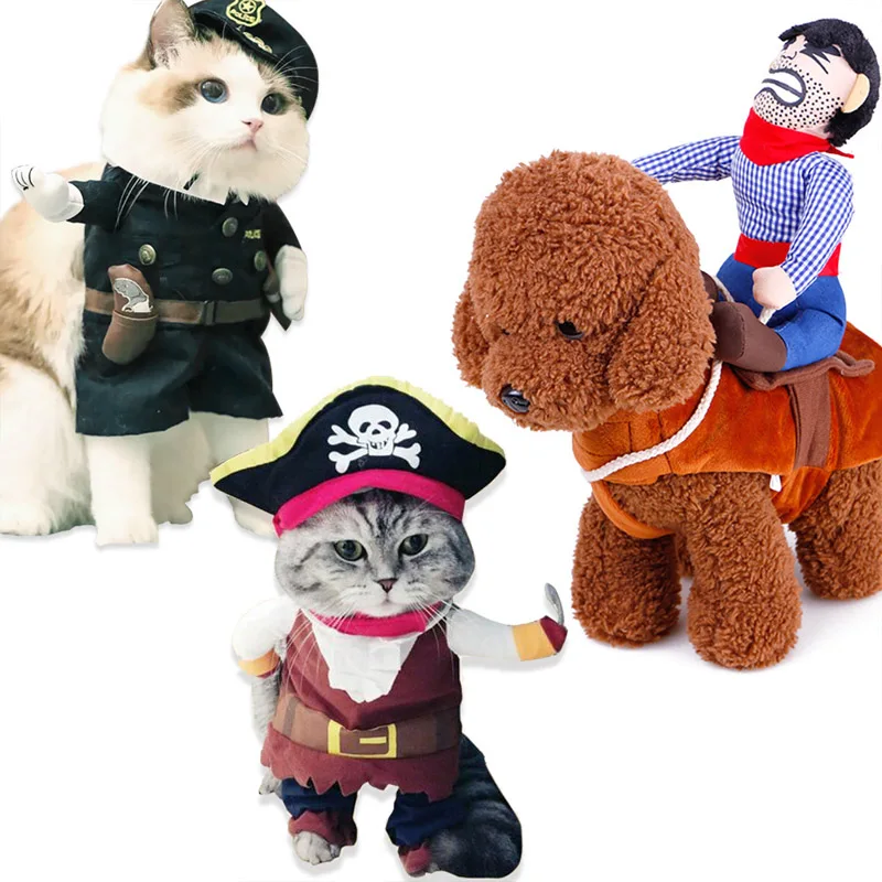 Pet Dog Funny Clothes Dogs Cosplay Costume Halloween Christmas Comical Outfits With Wig Set Pet Cat Dog Festival Party Clothing