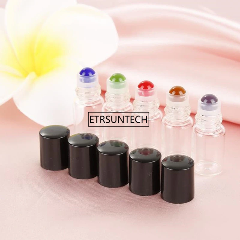 

300pcs 1ml 2ml 3ml Amber Clear Glass Roll on Bottle Sample Test Essential Oil Vials with Roller Glass Ball F3673