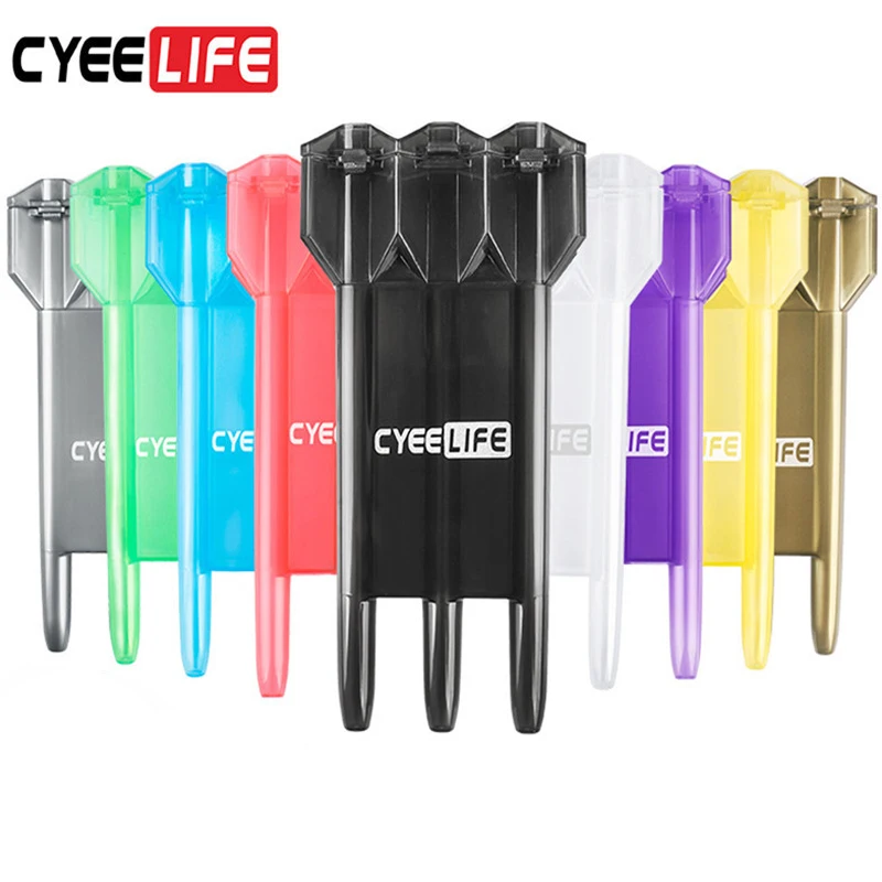 CyeeLife Dart Carry Case Plastik Transparan 12 Warna, Cocok untuk Kebanyakan Anak Panah, Meningkatkan Gaya