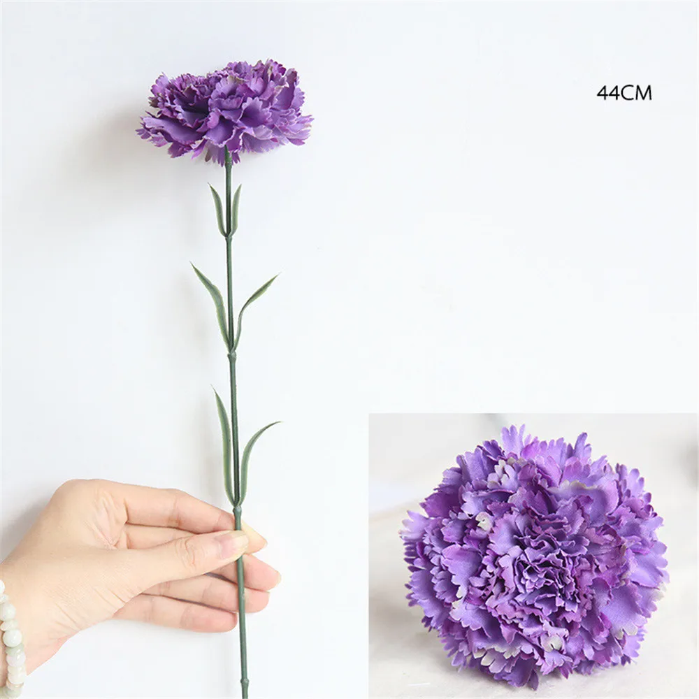 2pcs/Lot Artificial Carnation Flowers Flower Home Decoration Wedding Holiday Orange White Purple Pink Flower 44cm Length