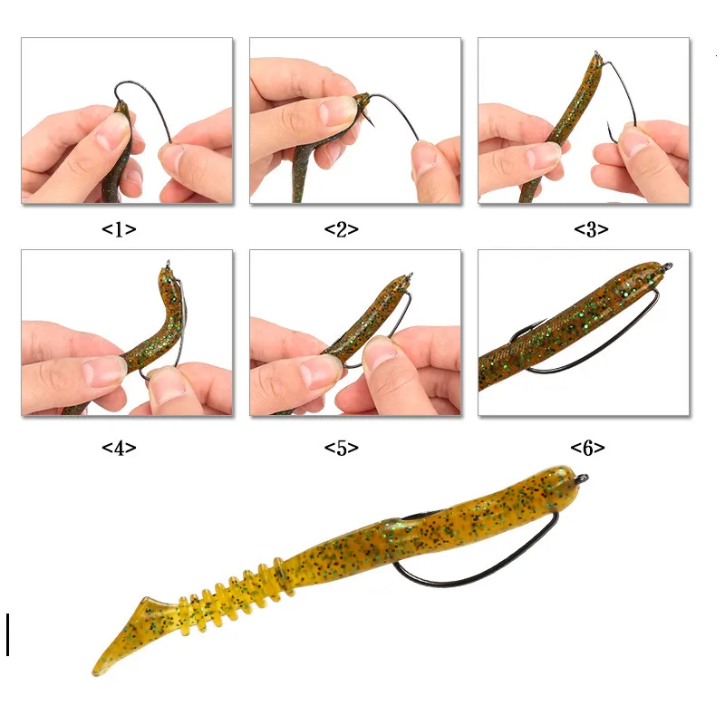 10 pcs Fishing Hooks 2 kinds Wide gap Worm Hook Crank Fishhook For Soft Lure Carp Fishing Hook