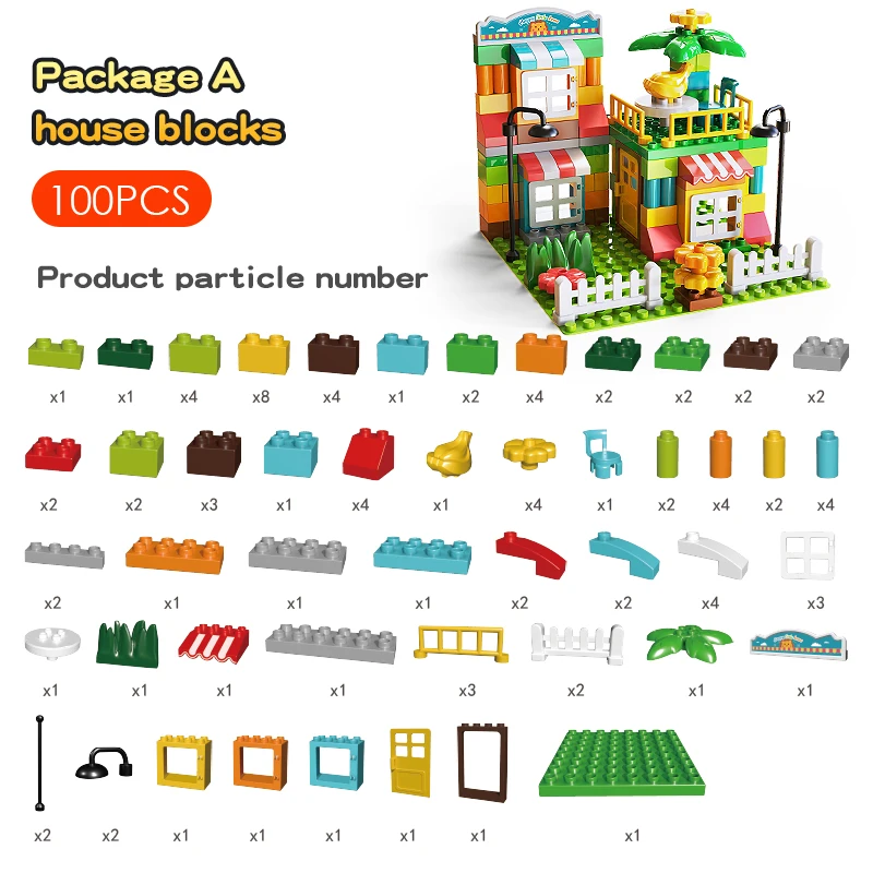 Pretpark Marmeren Ras Run Spoor Bouwstenen Grote Bricks Diy Bouw Speelgoed Set Kinderen Gift