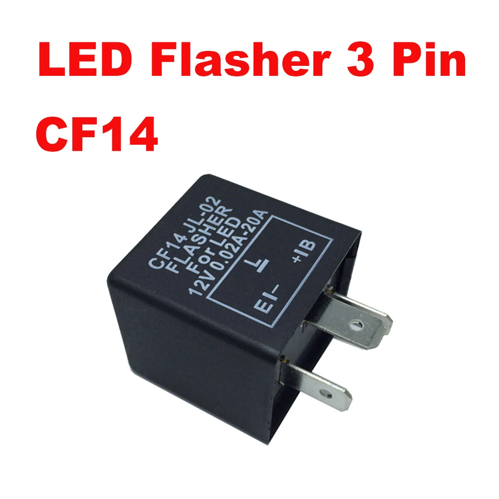 2 Piece 3-Pin 12V CF14 Electronic LED Flasher Relays For Car LED Related Turn Signal Bulbs Light Hyper Flash Fix