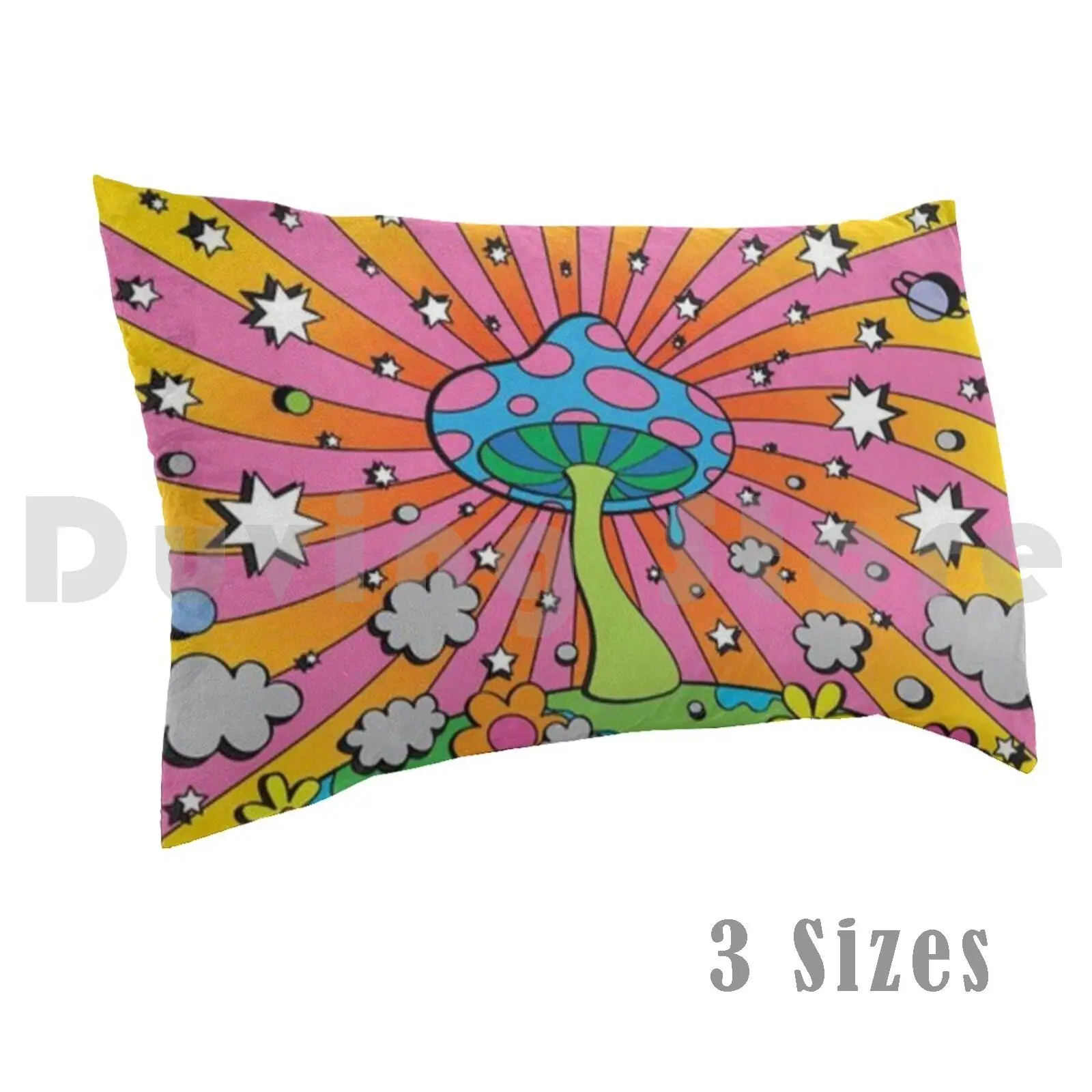 

Y2k Mushroom Aesthetic Pillow Case DIY 50*70 60s 70s 80s 90s 2000s Y2k Indie Green Pink Yellow Rainbow