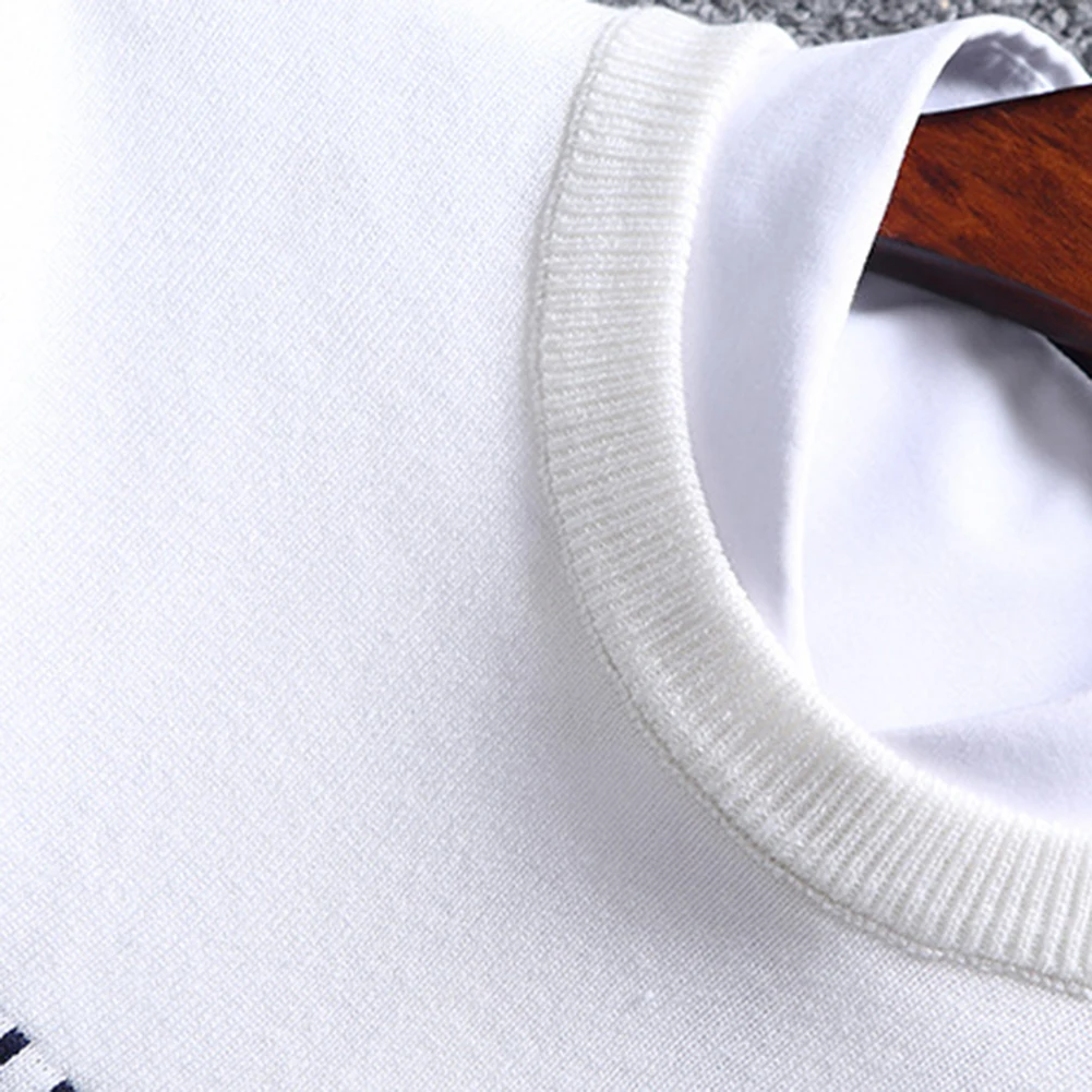Jersey a rayas para hombre, jersey de manga larga con cuello redondo, Top de punto, blusa, ropa cálida