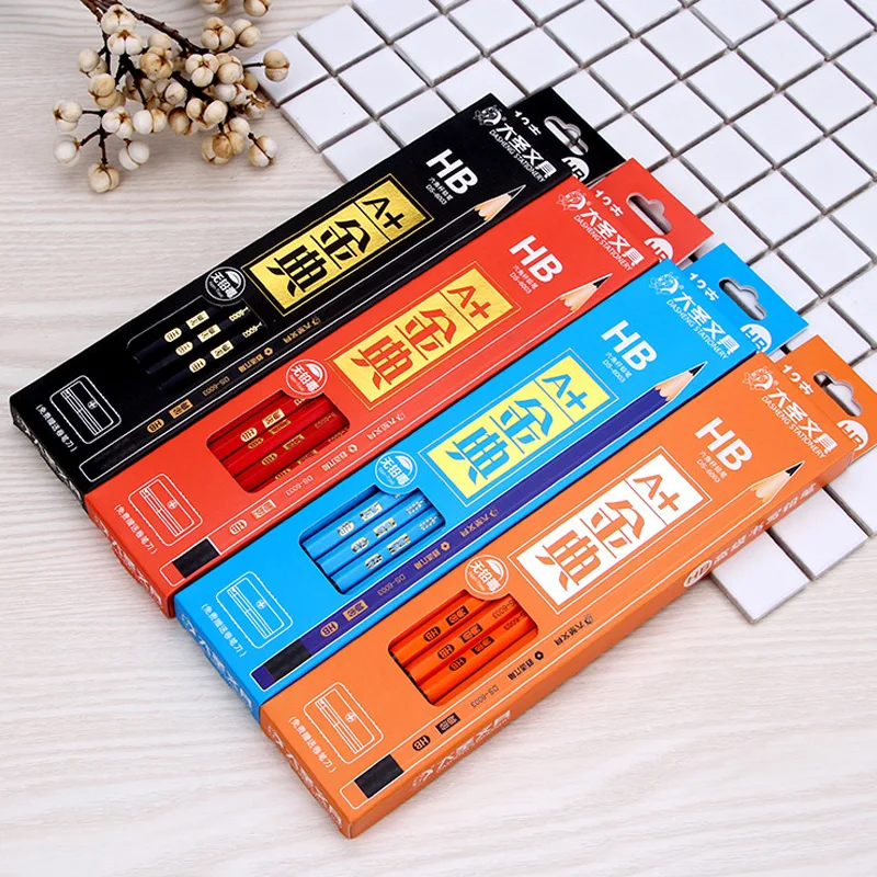 

Highlight HB Pencil, Pink, Orange, Blue, Black Wood, Hexagon Eraser, High Quality Pencil, Specials Wholesale, 96 Pcs