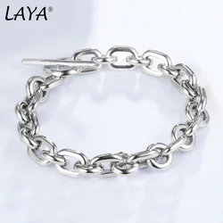 LAYA 925 Sterling Silver Cuba Chain Bracelet For Women Men Unique Design Original Modern Charm Fine Jewelry 2022 Trend