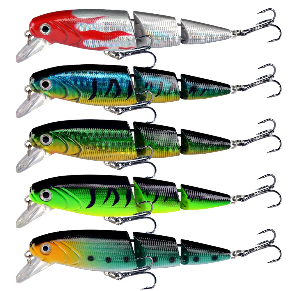 Isca de pesca multi-seção, Minnow, Isca dura artificial, Crankbait, Trolling Bass, Pike Perch Tackle, 11,5 cm, 14,8g, 1pc