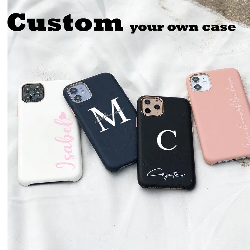 

Custom Name Luxury PU Leather Hard case for iphone 12 Pro Max SE 2020 Cover DIY Letters for iphone 11 Case 8 Plus XS XR 6 7 Plus
