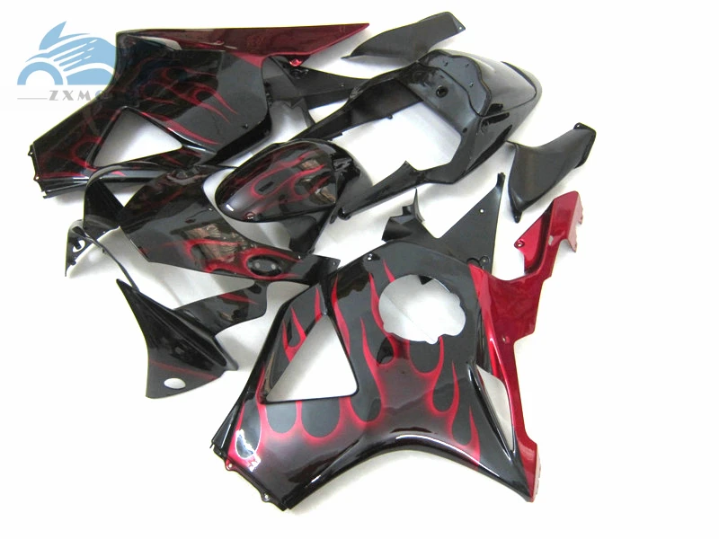 High quality fairing kit fit for Honda CBR900RR954 2002 2003 ABS fairing kits CBR 900RR954 02 03 black red flames bodywork ER07