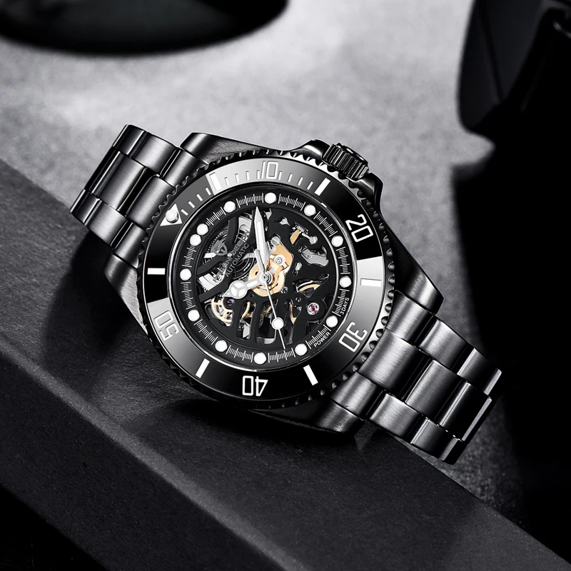 Sapphire Crystal Watch Men Skeleton Automatic Watches Mens 2021 Pagani Design Mechanical Wristwatch 10Bar Diver Ceramics Bezel