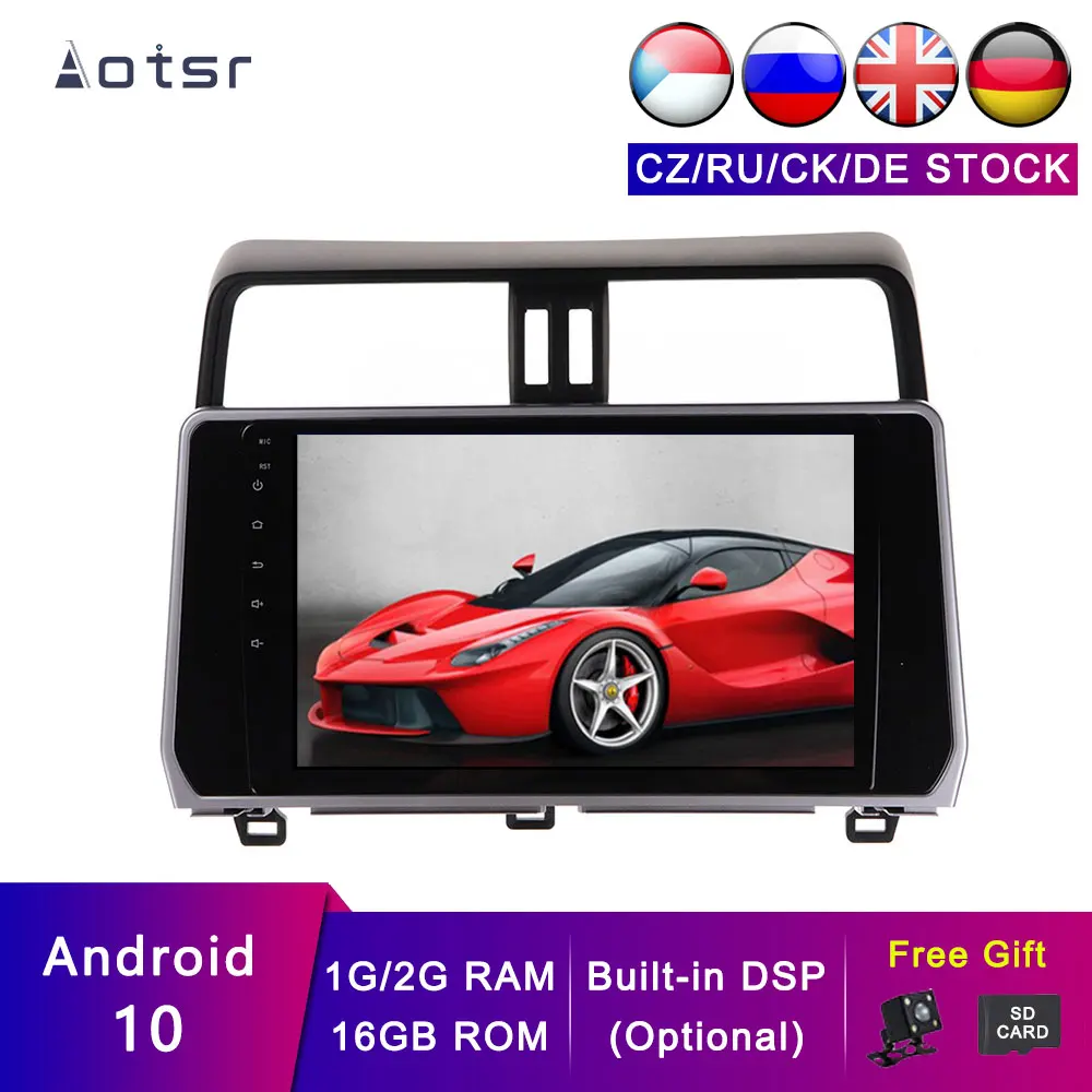 

AOTSR Android 13 Car Tracker For Toyota Land Cruiser Prado 2018 2019 Car GPS Navigation Auto Tape Recorder DSP Stereo Head Unit