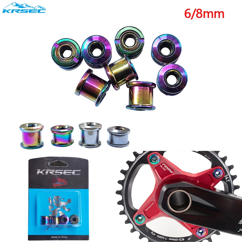 4/5PCS Bicycle Chainwheel Screws 6/8mm MTB Cycling Chainring Wheel Bolt Sprocket Plate Nails Road Bike Screw For Crankset Parts