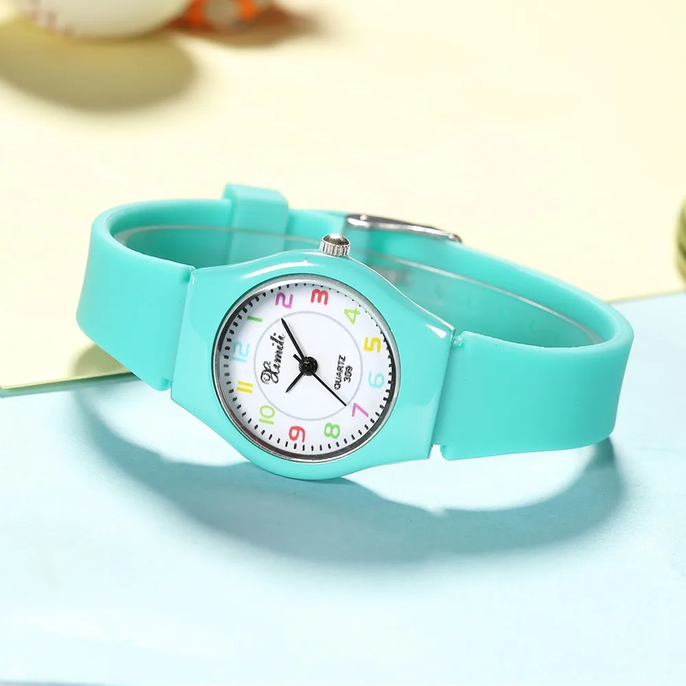 UTHAI-reloj deportivo de cuarzo CQ61 para niños y niñas, cronógrafo de pulsera informal para estudiantes, correa de silicona negra, rosa, nuevo 2020