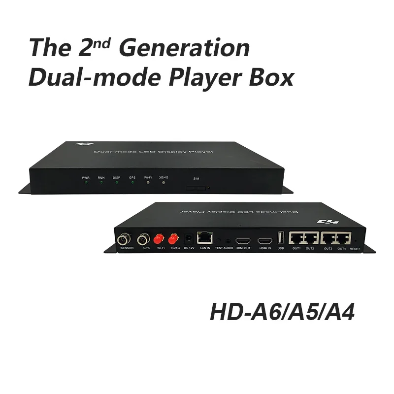 

Huidu HD-A4 A5 A6 второе поколение, асинхронный двухрежимный 4-в-1 корпус воспроизведения для P2 P3 P4 P5 P6 P10, светодиодный экран