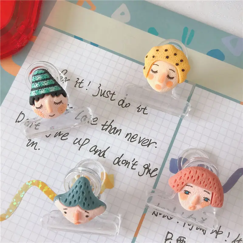 5pcs/lot Paperclips doll head Document Clips Office Clips For School Personal Document Organizing And Classifying