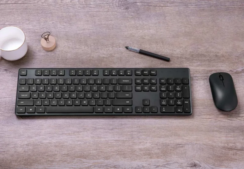 Xiaomi คีย์บอร์ดไร้สายและชุดเมาส์สำนักงานไร้สายไร้สาย Multi-Function Shortcut บางเฉียบ Mi โลโก้